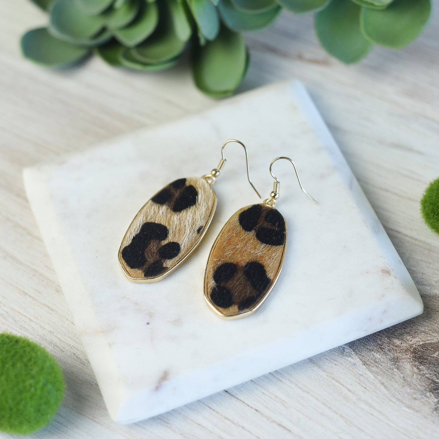 Leopard Dangle Earrings