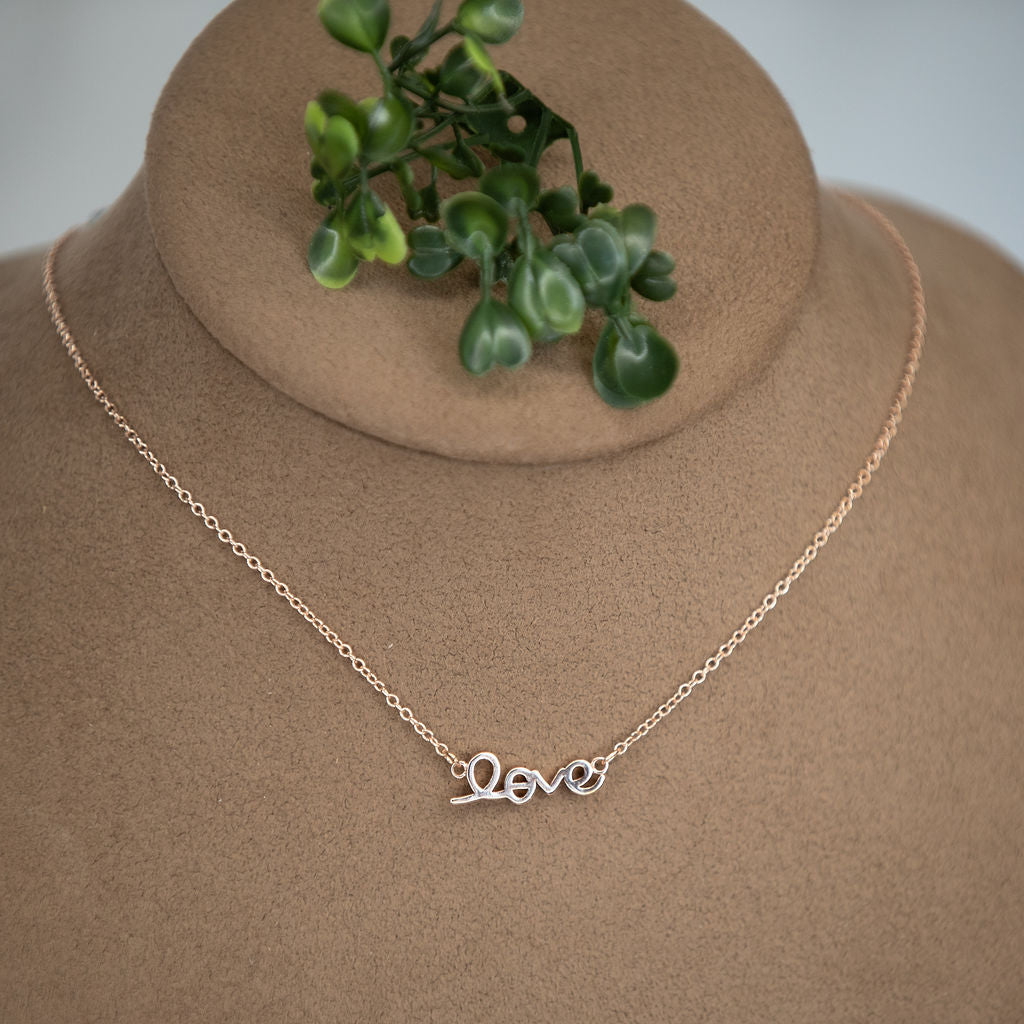 Script Love Pendant Necklace