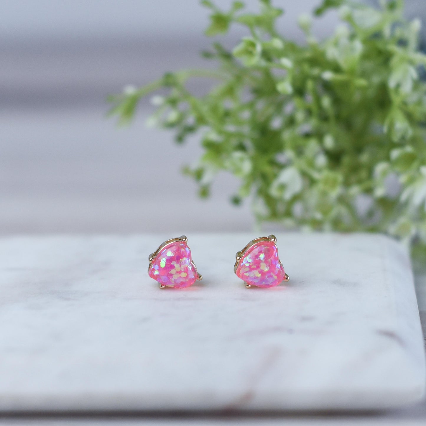 Glitter Heart Earrings