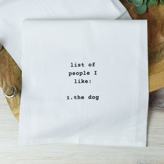 Tea Towel-People I Like: Dog