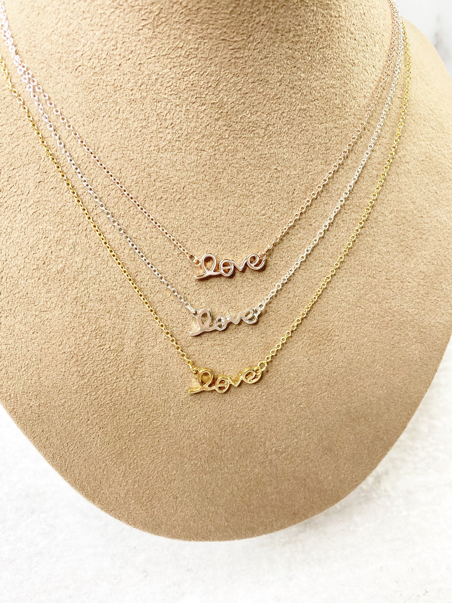 Script Love Pendant Necklace