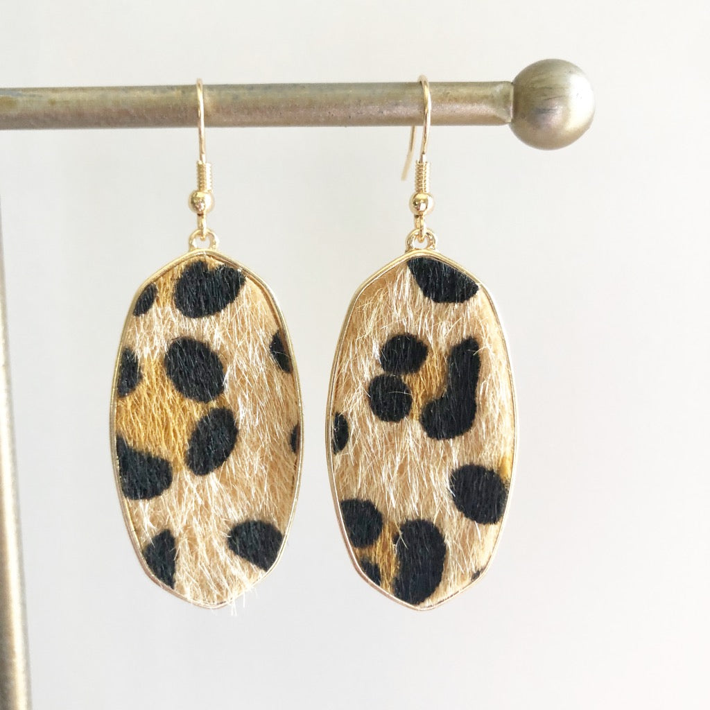 Leopard Dangle Earrings